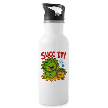 Urban Gardening Succ It Grow Your Own - Water bottle with straw - white - Right