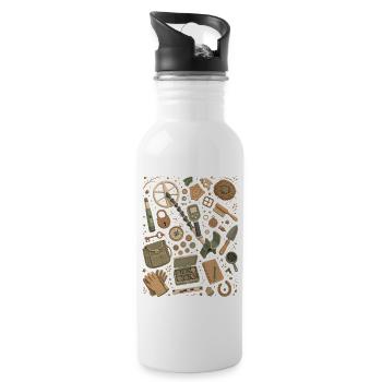Schatzsuche | Metalldetektor & Sondeln - Trinkflasche mit integriertem Trinkhalm - Weiß - Rechts