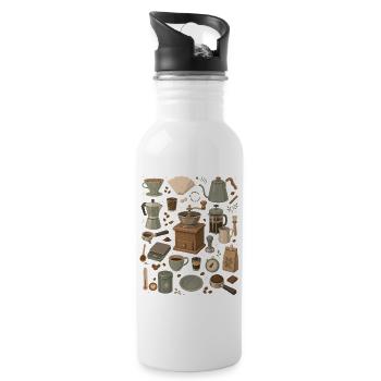 Coffee Love | Barista & Hand Filter - Water bottle with straw - white - Right