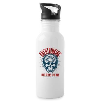 Overthinking - Water bottle with straw - white - Right