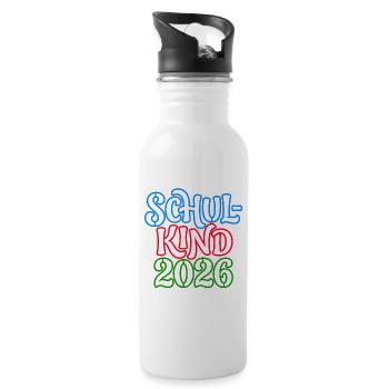 Schoolchild 2026 | Neon Optics | School enrollment - Water bottle with straw - white - Right