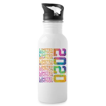 LIMITED EDITION 2020 - 6 JAHRE - 6. GEBURTSTAG - Trinkflasche mit integriertem Trinkhalm - Weiß - Rechts