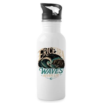 Ericeira Surfing - Water bottle with straw - white - Right