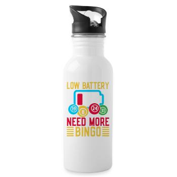 Bingo Batterie faible, besoin de plus de bingo - Gourde avec paille intégrée - blanc - Droite