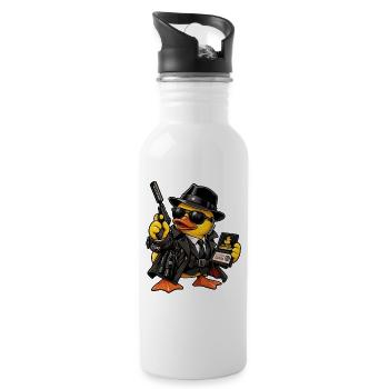 00-QUAK – Der Spion - Trinkflasche mit integriertem Trinkhalm - Weiß - Rechts