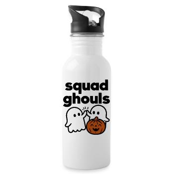 Squad Ghouls Halloween Pumpkin Crew - Trinkflasche mit integriertem Trinkhalm - Weiß - Rechts