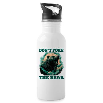 Wilder Bär im Vollmond – Outdoor & Natur Spruch - Trinkflasche mit integriertem Trinkhalm - Weiß - Rechts