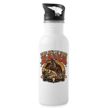 Das ist nicht mein erstes Rodeo - Trinkflasche mit integriertem Trinkhalm - Weiß - Rechts