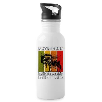 Wildebeest Gnu - Trinkflasche mit integriertem Trinkhalm - Weiß - Rechts