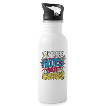Vocalist I Make Notes Not Excuses Vocal Coach - Trinkflasche mit integriertem Trinkhalm - Weiß - Rechts