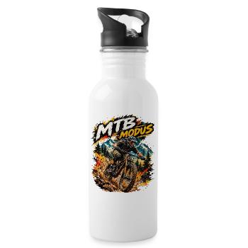 MTB Modus Bergtrail Splash - Trinkflasche mit integriertem Trinkhalm - Weiß - Rechts
