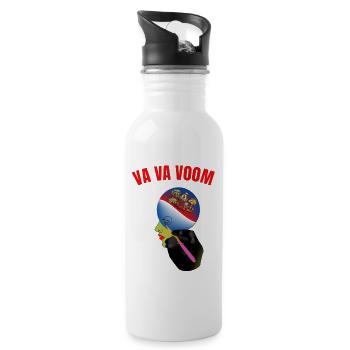 Va Va Voom – Glamour, Geld und Luxusleben - Trinkflasche mit integriertem Trinkhalm - Weiß - Rechts