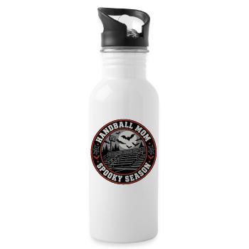 Handball Mom Spooky Season - Trinkflasche mit integriertem Trinkhalm - Weiß - Rechts