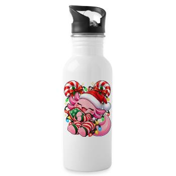 Kawaii Weihnachts-Pixie im Santa-Outfit - Trinkflasche mit integriertem Trinkhalm - Weiß - Rechts