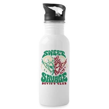 Sweet Savage Devil´s Club 666 - Halloween  - Trinkflasche mit integriertem Trinkhalm - Weiß - Rechts