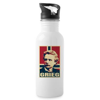 Edvard Grieg, norwegischer Komponist klassischer Musik - Trinkflasche mit integriertem Trinkhalm - Weiß - Rechts