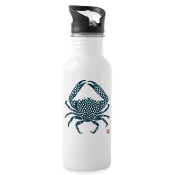 Krabbe Ozean & Meereswelt - Trinkflasche mit integriertem Trinkhalm - Weiß - Rechts