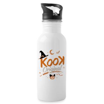 Kook Original Halloween Orange Pumpkin Witch - Trinkflasche mit integriertem Trinkhalm - Weiß - Rechts