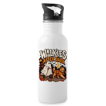 Walkies After Dark - Trinkflasche mit integriertem Trinkhalm - Weiß - Rechts