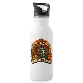 Thanksgiving Truthahn Infinite Thanks Mathelehrer - Trinkflasche mit integriertem Trinkhalm - Weiß - Rechts