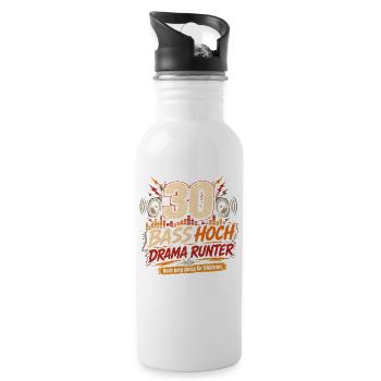 30 Geburtstag Bass Musik Geschenk Lustiger Spruch - Trinkflasche mit integriertem Trinkhalm - Weiß - Rechts
