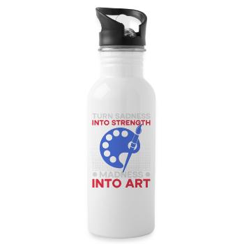 Funny Art Painter Madness Into Art Drawing - Trinkflasche mit integriertem Trinkhalm - Weiß - Rechts