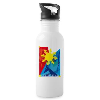 Philippinen Sonnenflagge Filipino Pride - Trinkflasche mit integriertem Trinkhalm - Weiß - Rechts