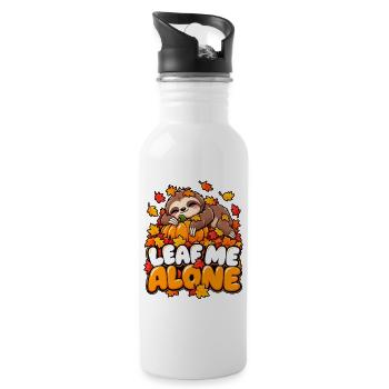 Leaf Me Alone – Herbst-Faultier - Trinkflasche mit integriertem Trinkhalm - Weiß - Rechts