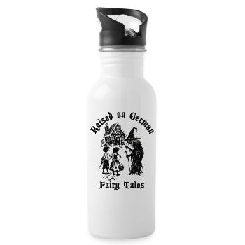Raised on German Fairy Tails Hänsel und Gretel - Trinkflasche mit integriertem Trinkhalm - Weiß - Rechts