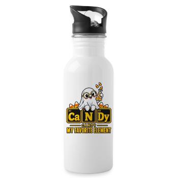 Geister Candy Elemente Design - Trinkflasche mit integriertem Trinkhalm - Weiß - Rechts