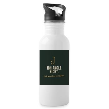 Angeln - Trinkflasche mit integriertem Trinkhalm - Weiß - Rechts