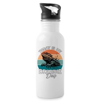 Bartagame - Trinkflasche mit integriertem Trinkhalm - Weiß - Rechts