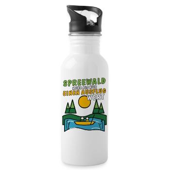 SPREEWALD AUSFLUG - Trinkflasche mit integriertem Trinkhalm - Weiß - Rechts