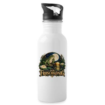 Der Froschkönig im Mondlicht - Trinkflasche mit integriertem Trinkhalm - Weiß - Rechts