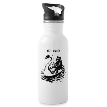 Aasee Kapitän Waschbär Schwan-tretboot - Trinkflasche mit integriertem Trinkhalm - Weiß - Rechts