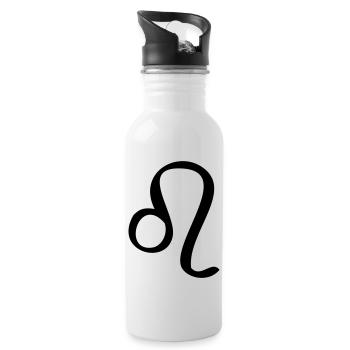 Löwe Sternzeichen - Trinkflasche mit integriertem Trinkhalm - Weiß - Rechts