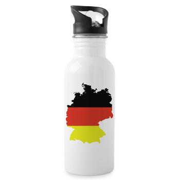 Deutschland - Trinkflasche mit integriertem Trinkhalm - Weiß - Rechts
