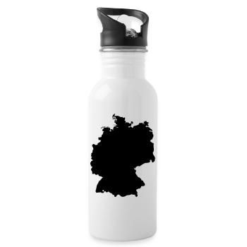 Deutschland - Trinkflasche mit integriertem Trinkhalm - Weiß - Rechts