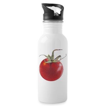 Tomate - Gourde avec paille intégrée - blanc - Droite