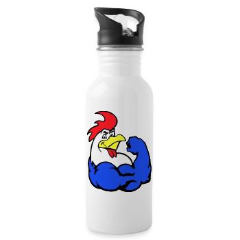 French Rooster - Gourde avec paille intégrée - blanc - Droite