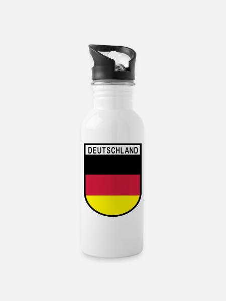 Germany coat of arms 2 - Water bottle with straw - white