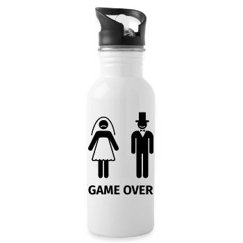 game over - Trinkflasche mit integriertem Trinkhalm - Weiß - Rechts