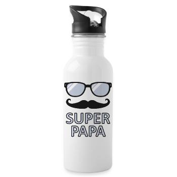 super papa - Gourde avec paille intégrée - blanc - Droite
