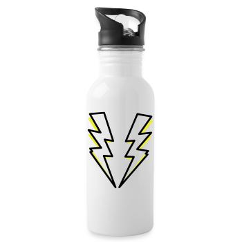 Lightning flash lighting - Water bottle with straw - white - Right