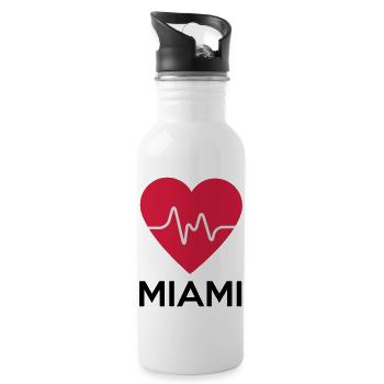 heart Miami - Water bottle with straw - white - Right