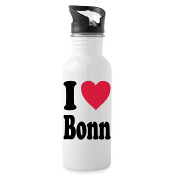 I love Bonn - Water bottle with straw - white - Right