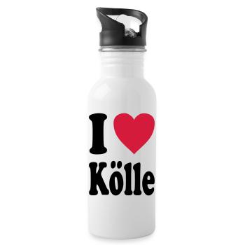 I love Cologne (Cologne / Cologne) - Water bottle with straw - white - Right