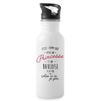 princesse et Bauloise - Gourde avec paille intégrée - blanc - Droite
