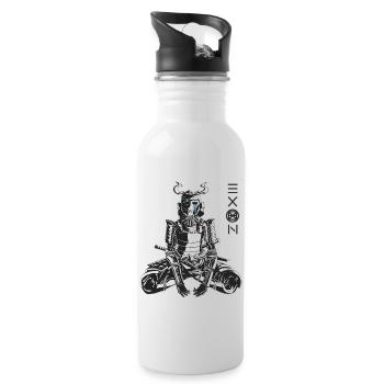 Shogun der Schmerzen Exon - Trinkflasche mit integriertem Trinkhalm - Weiß - Rechts