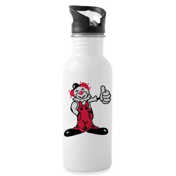 A funny clown - Water bottle with straw - white - Right